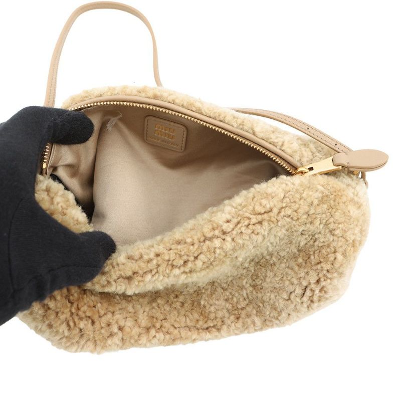 ミュウミュウ ハンドバッグ シアリング ポーチ レザー 5NE851 Miu Miu