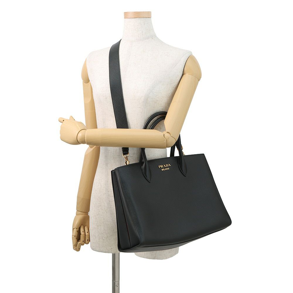 プラダ トートバッグ サフィアーノレザー 1BA153 PRADA 2way 黒