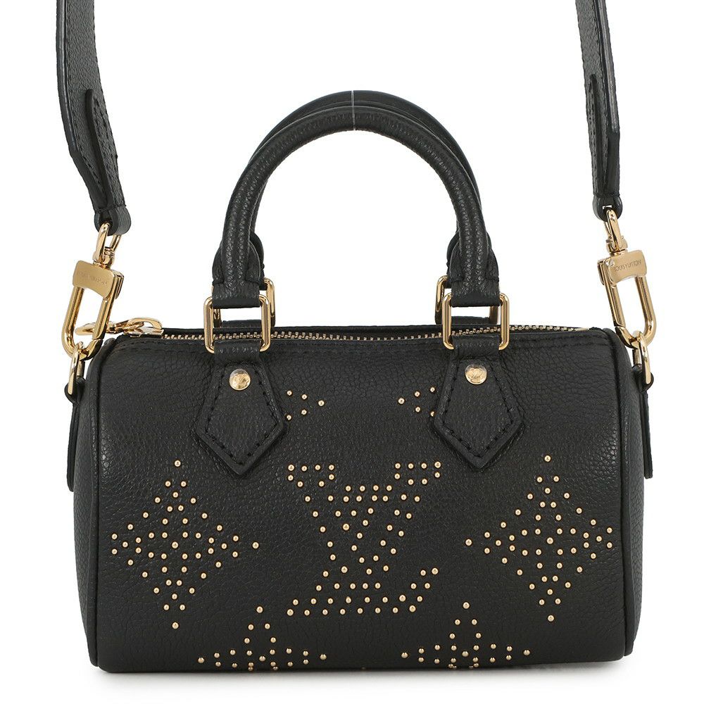 ルイヴィトン ハンドバッグ モノグラム・アンプラント ナノ・スピーディ M46745 ヴィトン バッグ 2wayショルダー 黒 ブラック スタッズ