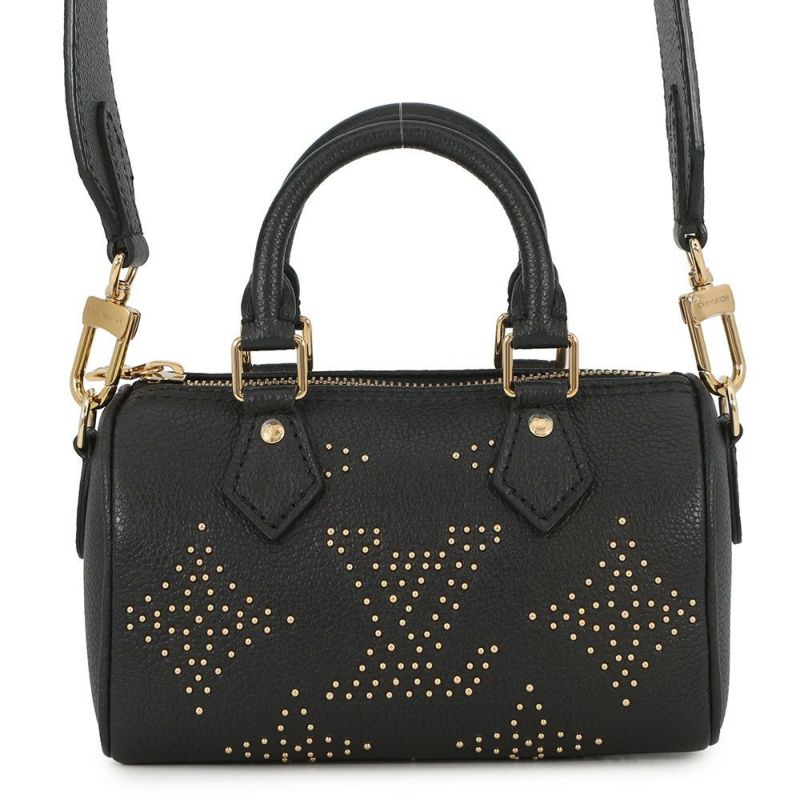 ルイヴィトン ハンドバッグ モノグラム・アンプラント ナノ・スピーディ M46745 ヴィトン バッグ 2wayショルダー 黒 ブラック スタッズ