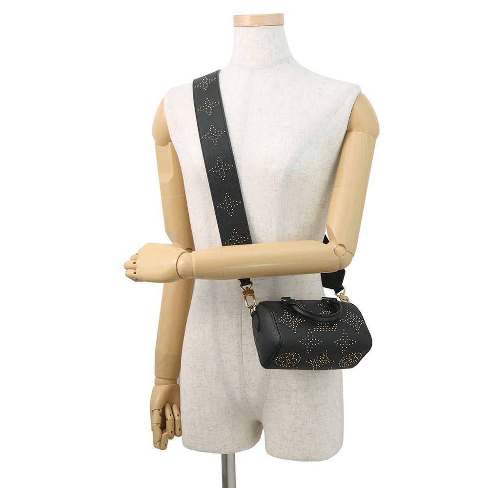 ルイヴィトン ハンドバッグ モノグラム・アンプラント ナノ・スピーディ M46745 ヴィトン バッグ 2wayショルダー 黒 ブラック スタッズ