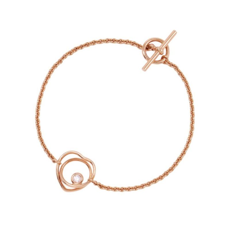 エルメス ブレスレット ヴェルティージュ・クール TPM ダイヤモンド 1P 0.05ct K18PGピンクゴールド サイズSH HERMES