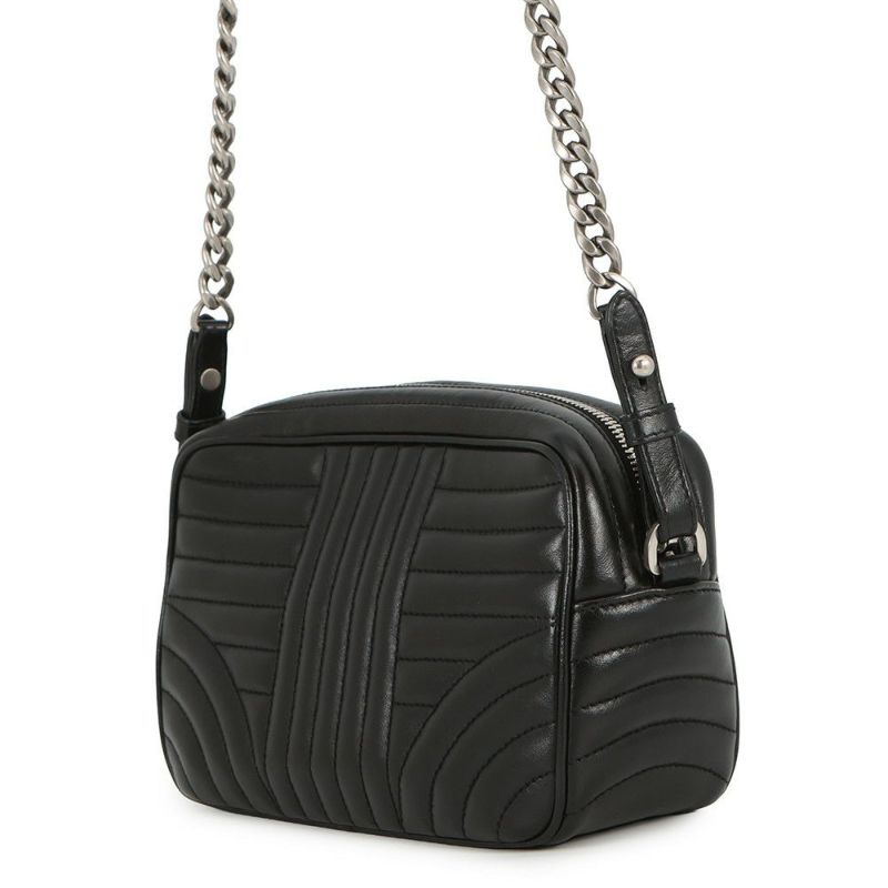 プラダ チェーンショルダーバッグ ダイアグラム レザー 1BH083 PRADA 黒