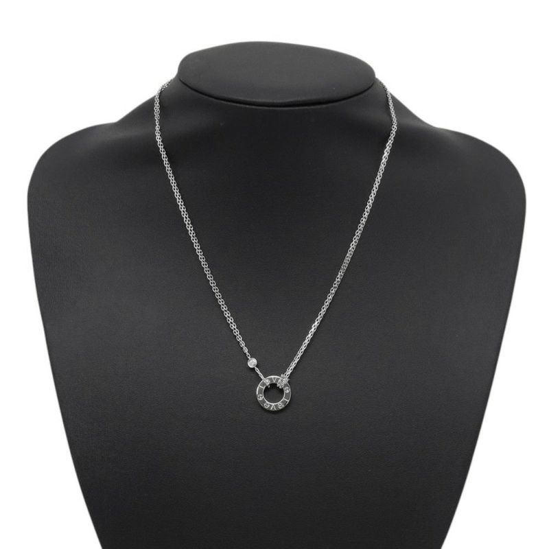 カルティエ ネックレス LOVE サークル ダイヤモンド 2P 計0.03ct K18WGホワイトゴールド B7219400 Cartier ラブ ペンダント
