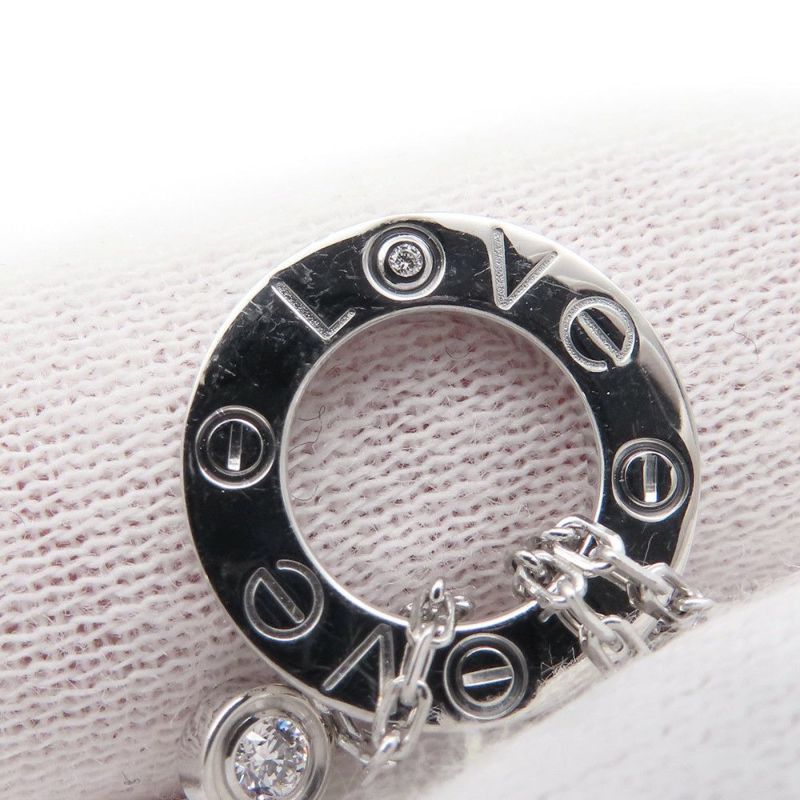 カルティエ ネックレス LOVE サークル ダイヤモンド 2P 計0.03ct K18WGホワイトゴールド B7219400 Cartier ラブ ペンダント