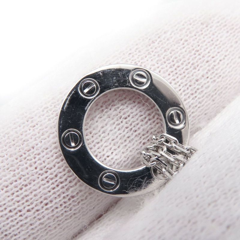 カルティエ ネックレス LOVE サークル ダイヤモンド 2P 計0.03ct K18WGホワイトゴールド B7219400 Cartier ラブ ペンダント