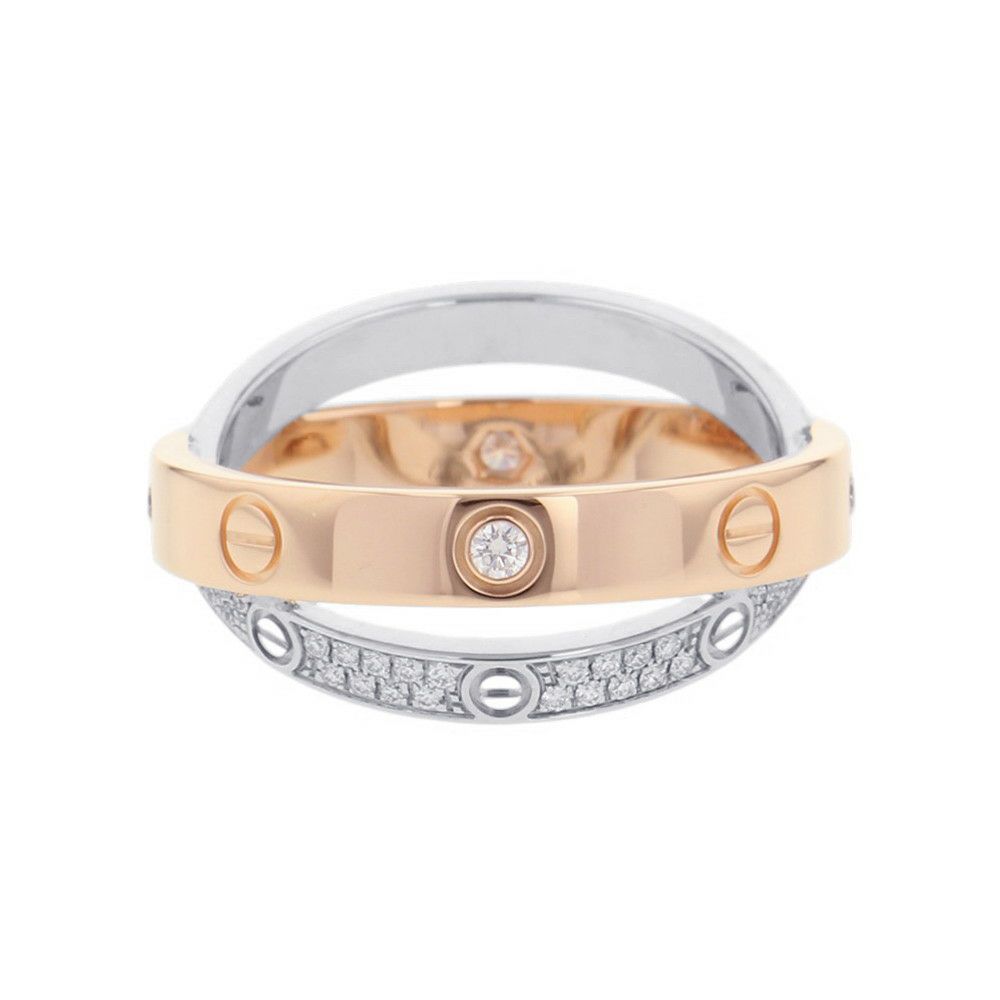 カルティエ リング ビー ラブ LOVE ダイヤモンド K18PGピンクゴールド/K18WGホワイトゴールド リングサイズ52 Cartier 指輪