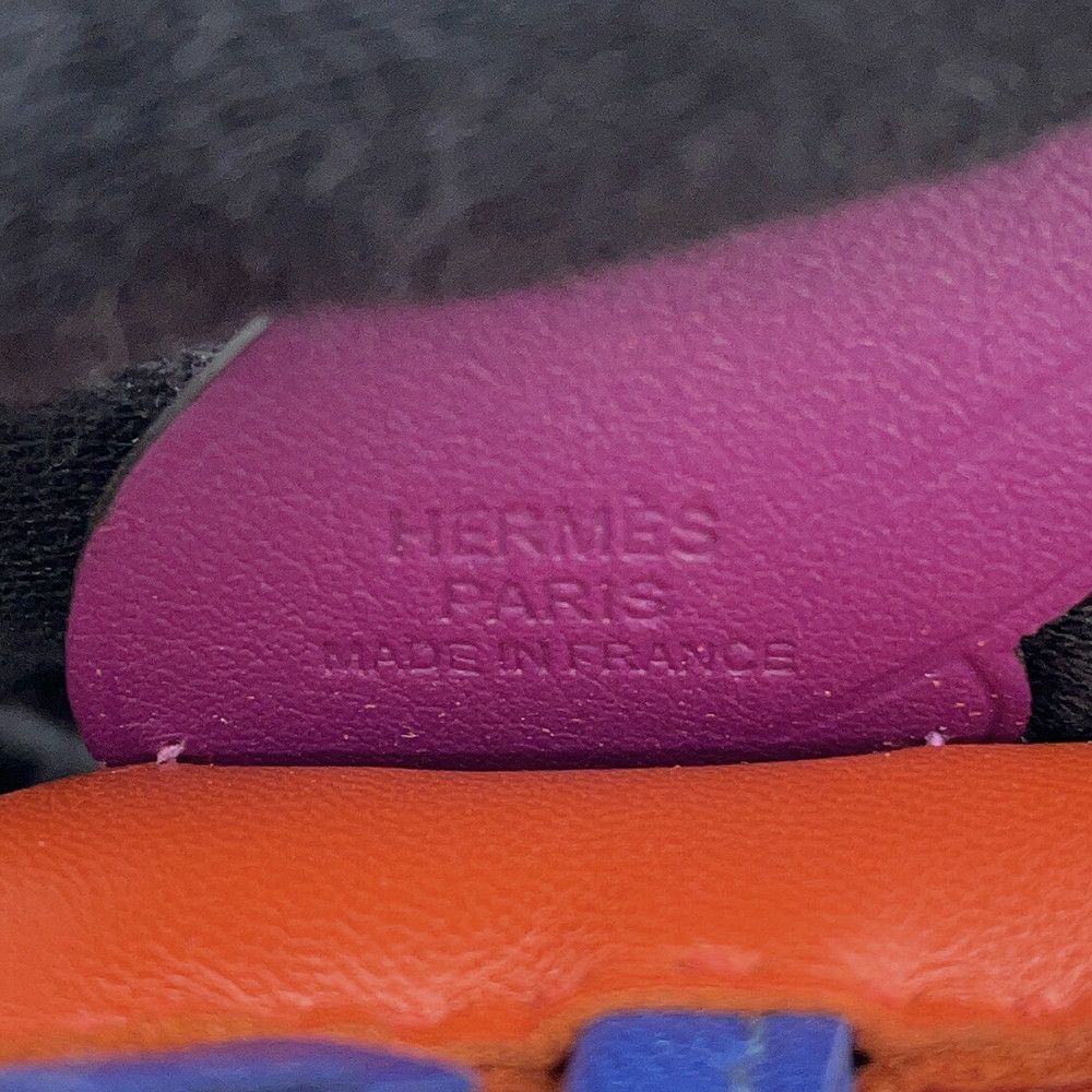 エルメス バッグチャーム ロデオPM ペガサス コーネリアン/アネモネ/ブルーサフィール ラムスキン Z刻印 HERMES
