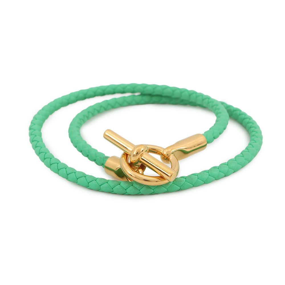 エルメス ブレスレット グレナン ドゥブルトゥール ヴェールコミック/ゴールド金具 スイフト HERMES アクセサリー