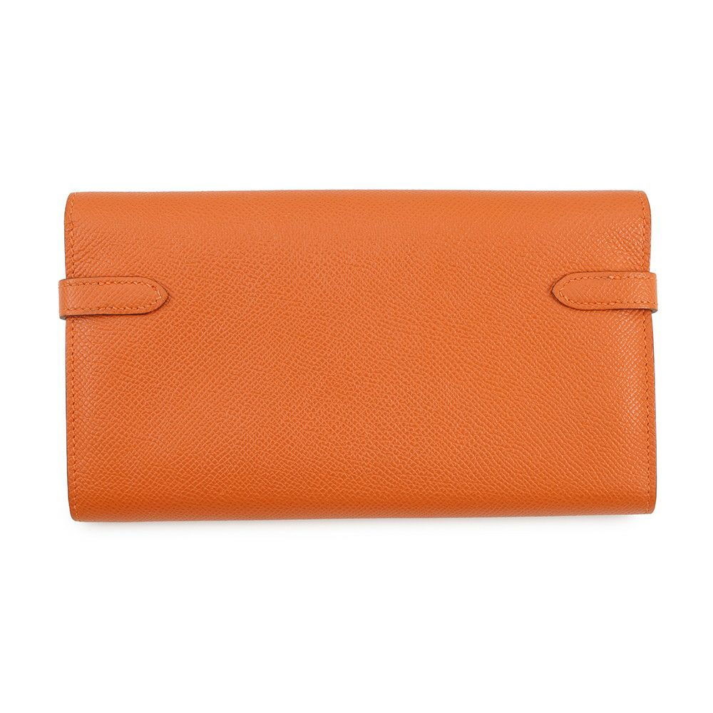 エルメス 長財布 ケリーウォレット ロング オレンジ/シルバー金具 エプソン □O刻印 財布