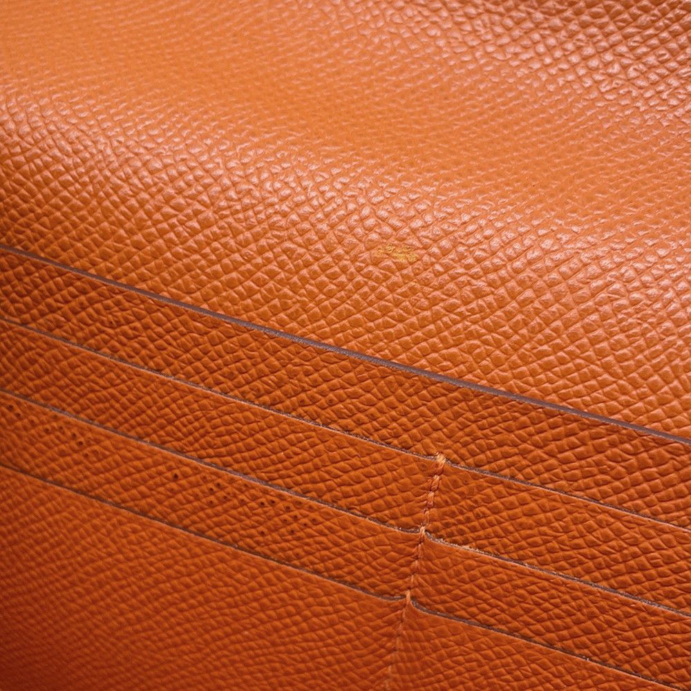 エルメス 長財布 ケリーウォレット ロング オレンジ/シルバー金具 エプソン □O刻印 財布