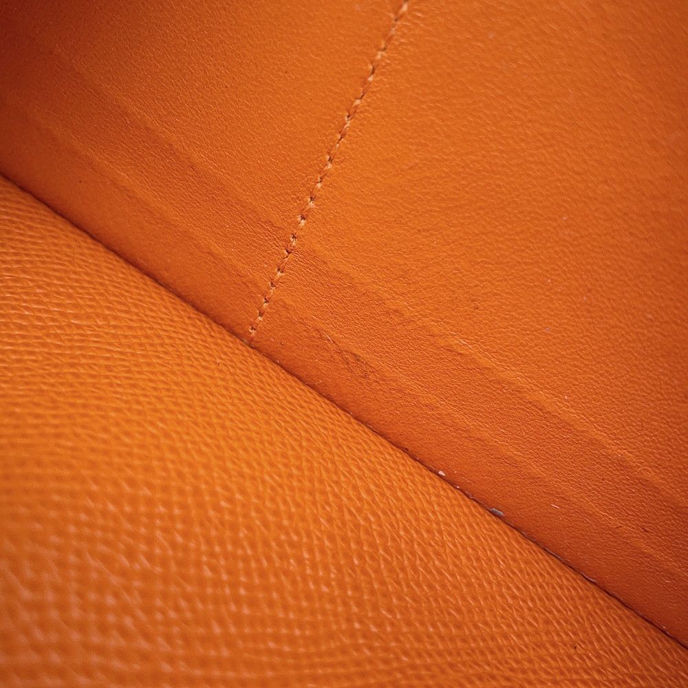 エルメス 長財布 ケリーウォレット ロング オレンジ/シルバー金具 エプソン □O刻印 財布