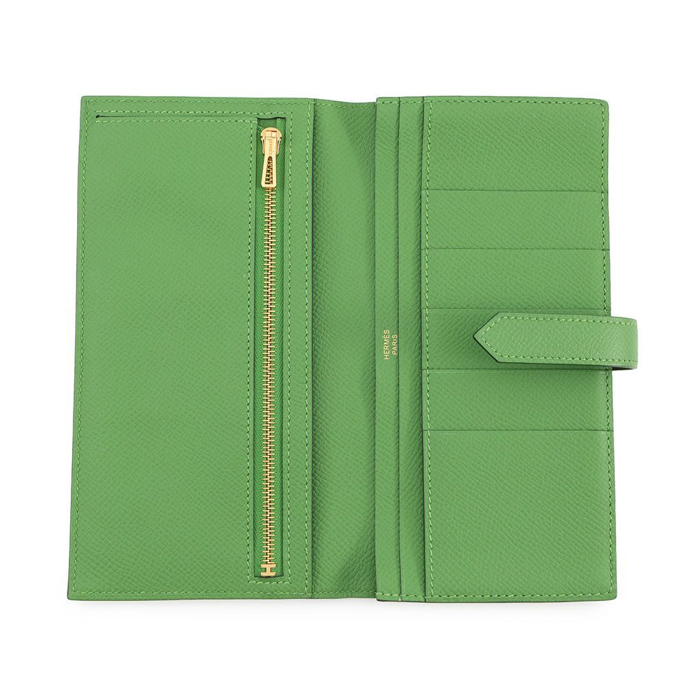 エルメス 長財布 ベアンスフレ ヴェールユッカ/ゴールド金具 エプソン B刻印 財布