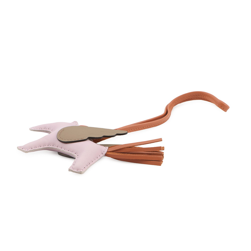 エルメス バッグチャーム ロデオPM ペガサス モーヴペール/パンデピス/ベージュマルファ ラムスキン W刻印 HERMES