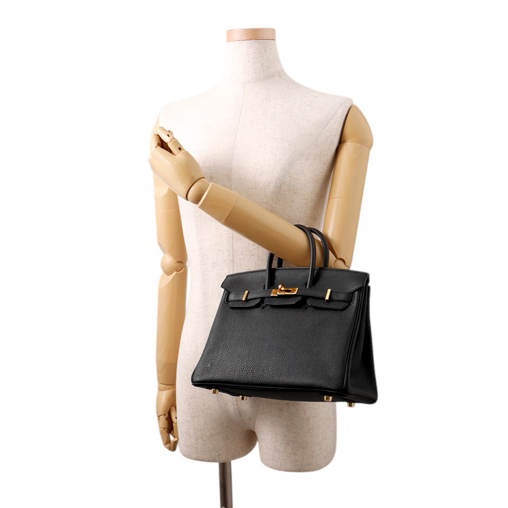 エルメス バーキン25 ブラック/ゴールド金具 トゴ D刻印 HERMES Birkin ハンドバッグ 黒