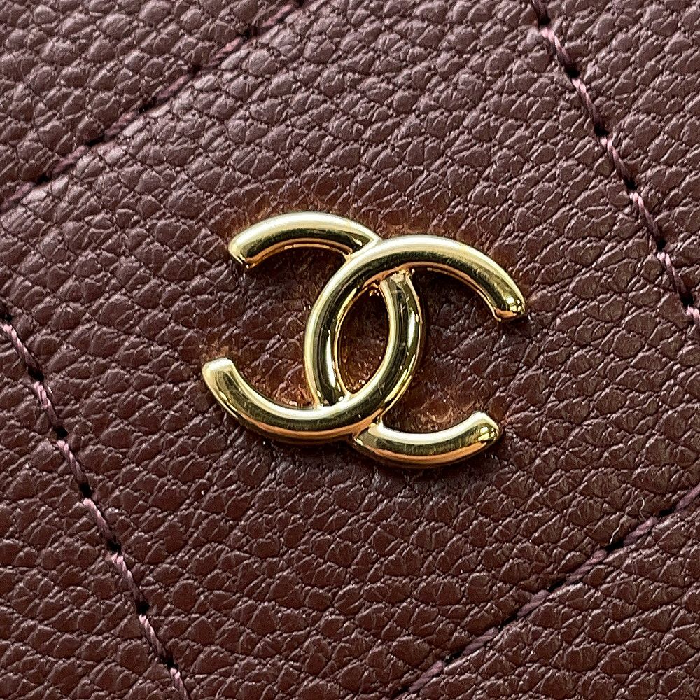 シャネル 二つ折り財布 ココマーク ラウンドジップ コンパクトウォレット  グレインドゴートスキン  AP4918 CHANEL 財布