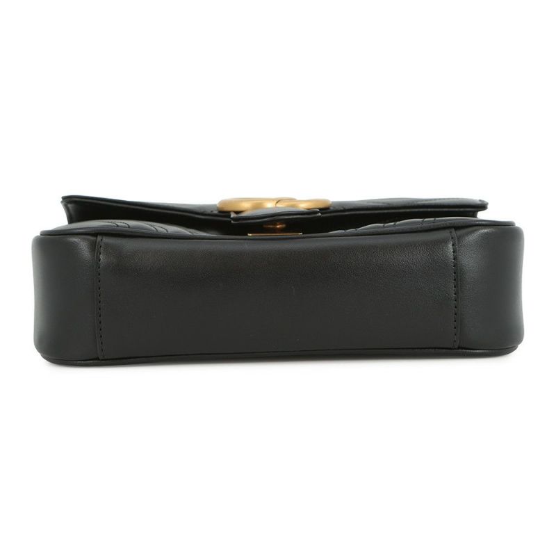 グッチ チェーンショルダーバッグ GGマーモント シェブロン キルティング レザー スモール 446744 GUCCI バッグ 黒