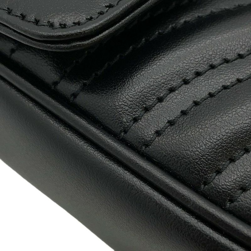 グッチ チェーンショルダーバッグ GGマーモント シェブロン キルティング レザー スモール 446744 GUCCI バッグ 黒