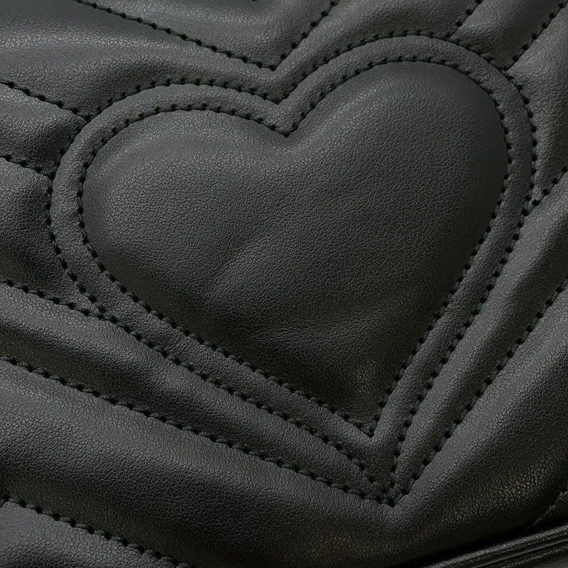 グッチ チェーンショルダーバッグ GGマーモント シェブロン キルティング レザー スモール 446744 GUCCI バッグ 黒