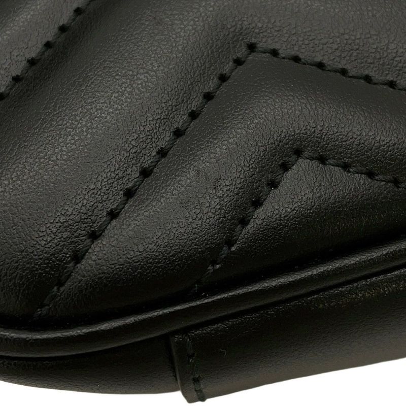 グッチ チェーンショルダーバッグ GGマーモント シェブロン キルティング レザー スモール 446744 GUCCI バッグ 黒