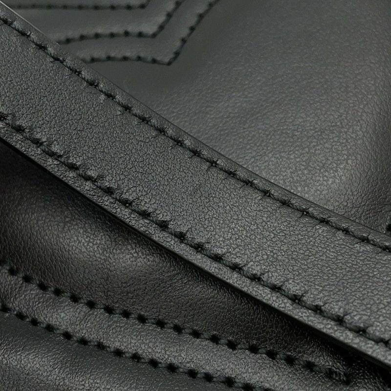 グッチ チェーンショルダーバッグ GGマーモント シェブロン キルティング レザー スモール 446744 GUCCI バッグ 黒