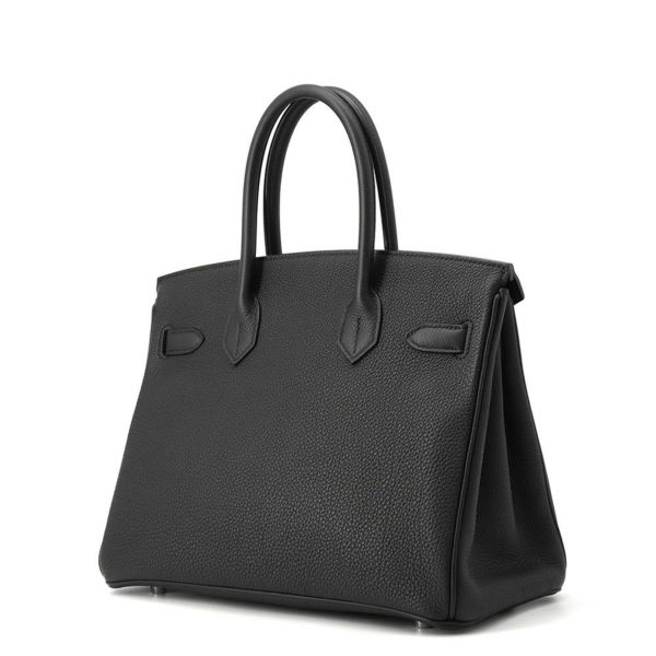 エルメス バーキン30 ブラック/シルバー金具 トゴ U刻印 HERMES Birkin ハンドバッグ 黒