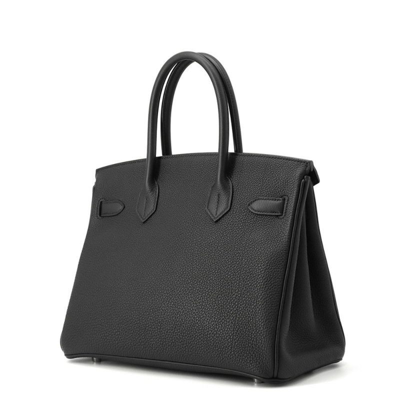 エルメス バーキン30 ブラック/シルバー金具 トゴ U刻印 HERMES Birkin ハンドバッグ 黒