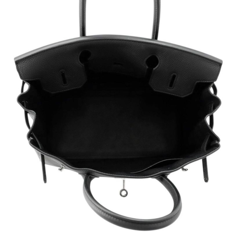 エルメス バーキン30 ブラック/シルバー金具 トゴ U刻印 HERMES Birkin ハンドバッグ 黒