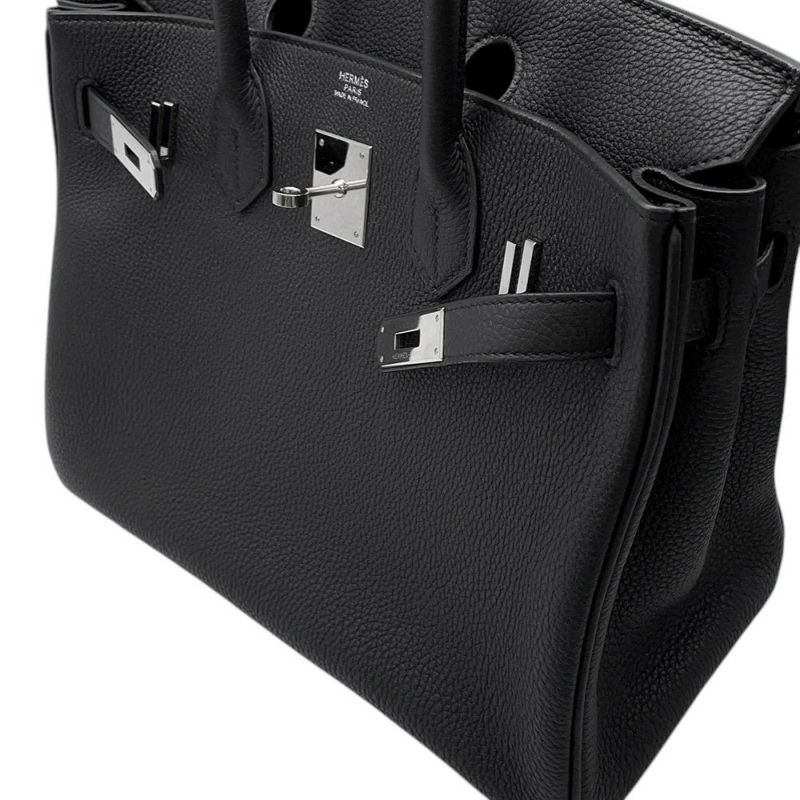 エルメス バーキン30 ブラック/シルバー金具 トゴ U刻印 HERMES Birkin ハンドバッグ 黒