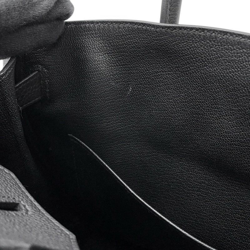 エルメス バーキン30 ブラック/シルバー金具 トゴ U刻印 HERMES Birkin ハンドバッグ 黒