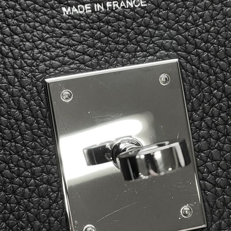 エルメス バーキン30 ブラック/シルバー金具 トゴ U刻印 HERMES Birkin ハンドバッグ 黒