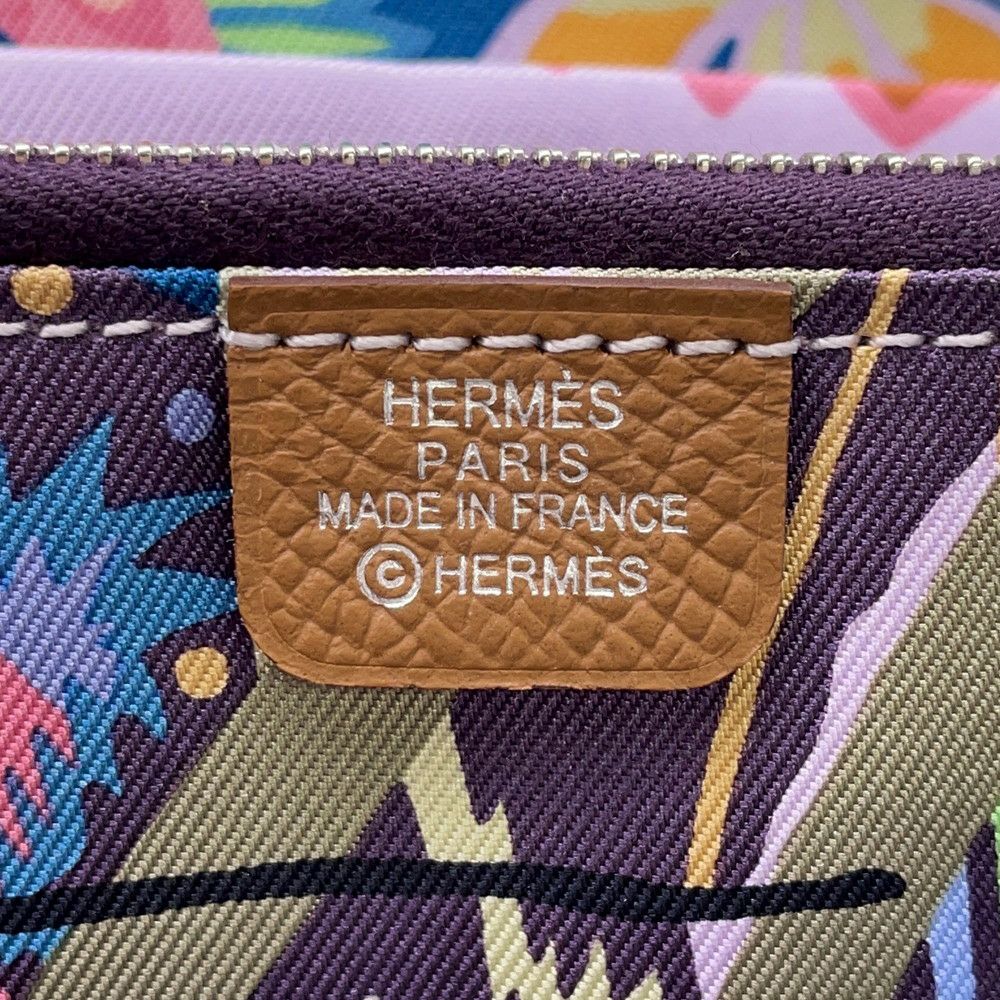 エルメス 長財布 アザップロング シルクイン ゴールド/シルバー金具 エプソン K刻印