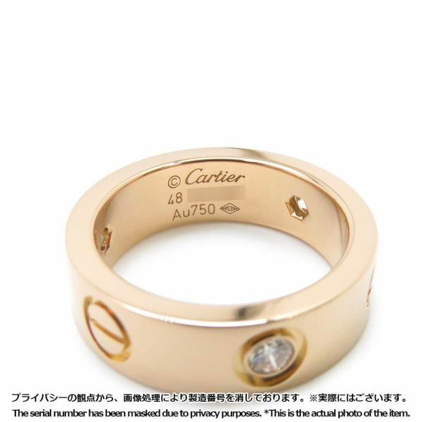 カルティエ リング Love リング クラシックモデル ダイヤ 3P 計0.22ct K18PG サイズ48 B4087548/B4087500 Cartier 指輪 ラブリング