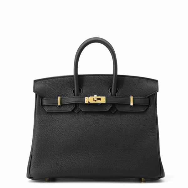 エルメス バーキン25 ブラック/ゴールド金具 トゴ W刻印 HERMES Birkin ハンドバッグ 黒