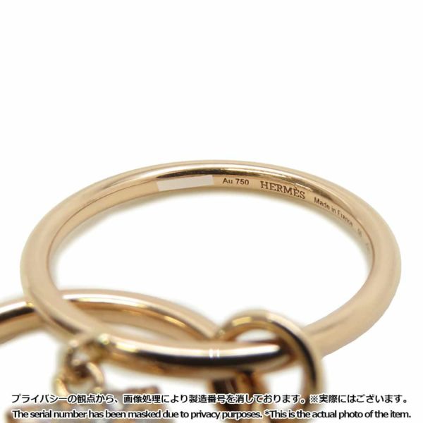エルメス リング エルメス・クルー・ドゥ・H 2タッセル ダイヤ 24P 計0.15ct K18PG リングサイズ50 HERMES 指輪