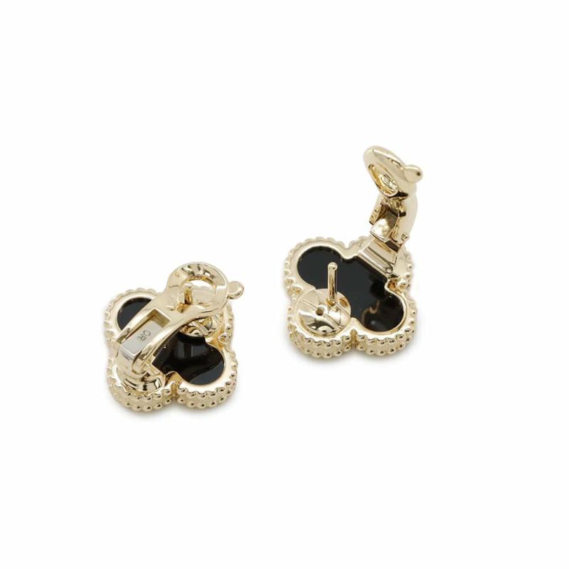 ヴァンクリーフ&アーペル ピアス ヴィンテージ アルハンブラ イヤリング オニキス K18YGイエローゴールド VCARA44200