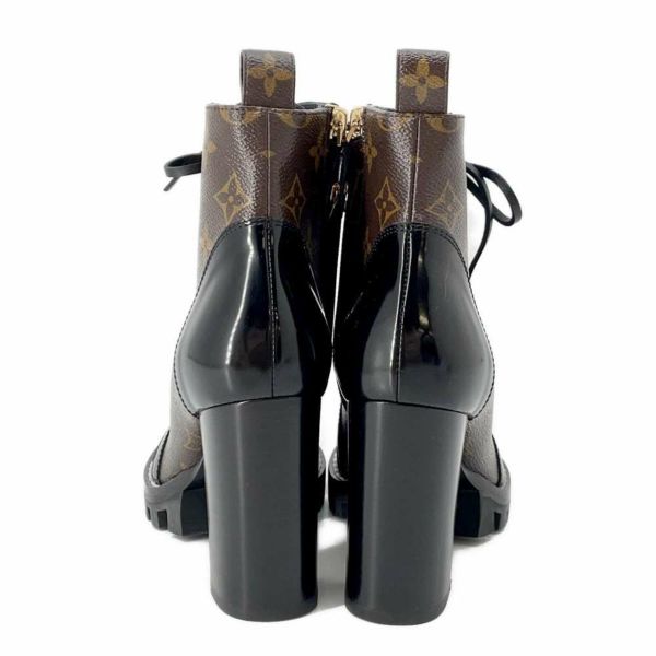 ルイヴィトン スタートレイル ラインアンクルブーツ パテントモノグラム・キャンバス カーフレザー レディースサイズ36 1A2Y7W 黒
