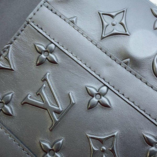 ルイヴィトン ボディバッグ モノグラム シールレザー トランクスリングバッグ M57952 LOUIS VUITTON ウエストバッグ 黒