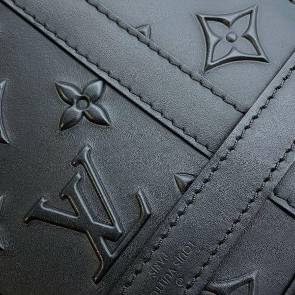 ルイヴィトン ボディバッグ モノグラム シールレザー トランクスリングバッグ M57952 LOUIS VUITTON ウエストバッグ 黒