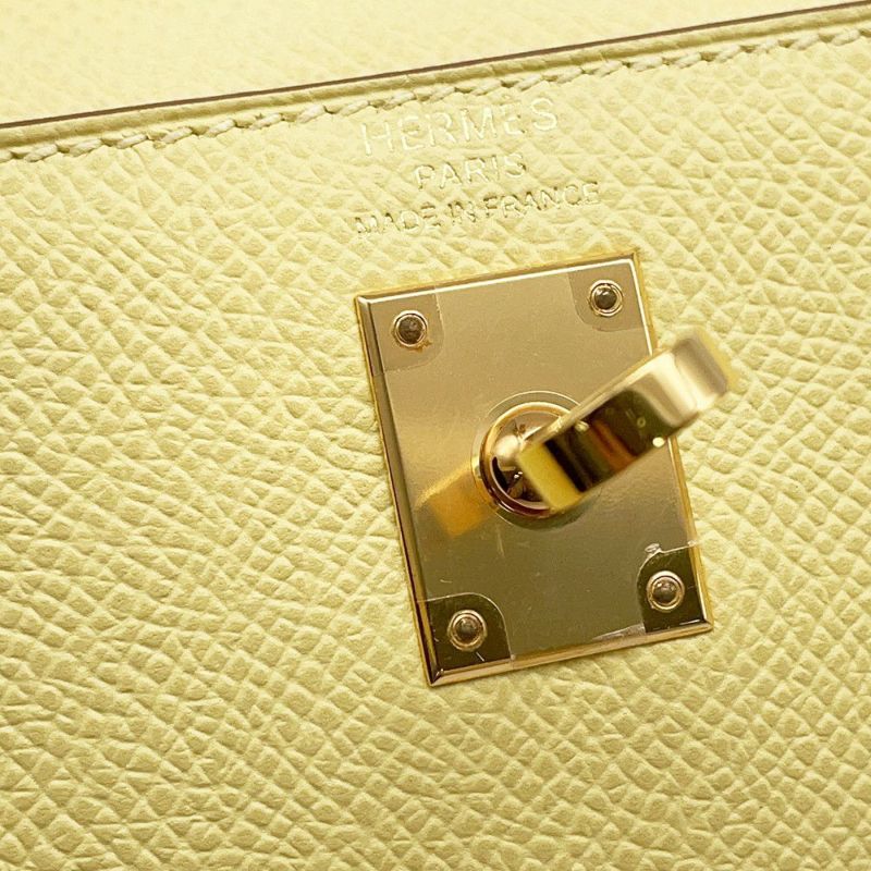 エルメス ハンドバッグ ケリー25 外縫い ジョーヌプッサン/ゴールド金具 エプソン Z刻印 ２wayショルダー