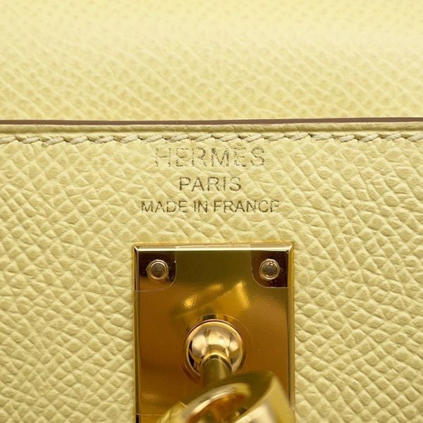 エルメス ハンドバッグ ケリー25 外縫い ジョーヌプッサン/ゴールド金具 エプソン Z刻印 ２wayショルダー