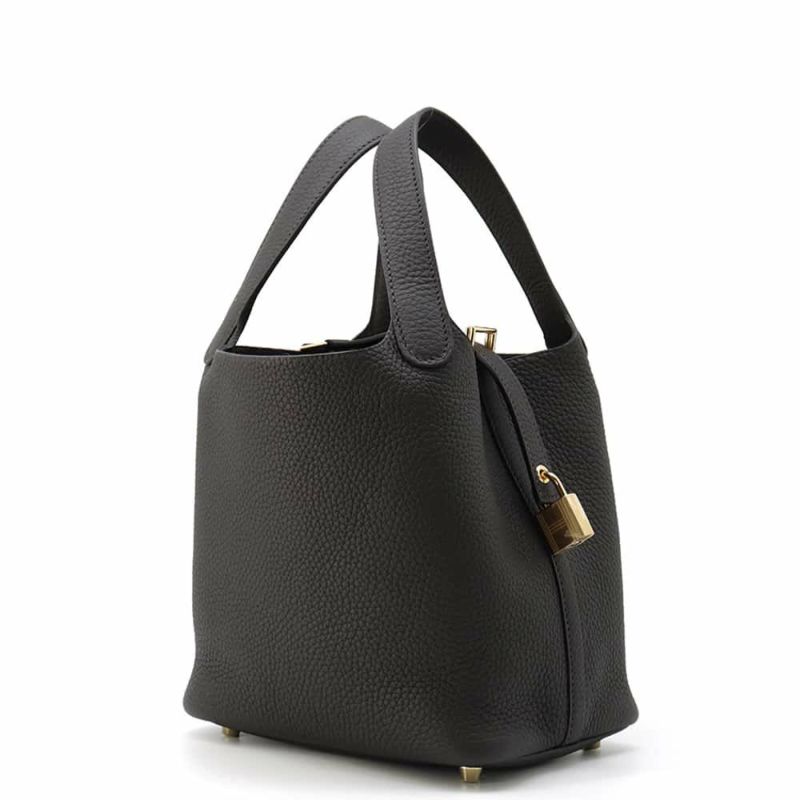 エルメス ハンドバッグ ピコタンロックPM プルノワール/ゴールド金具 トリヨンクレマンス W刻印