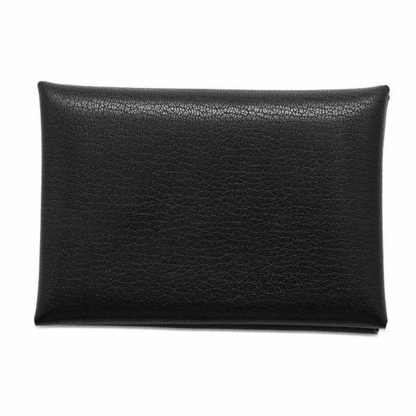 エルメス コインケース カルヴィ デュオ ブラック/シルバー金具 シェブルシャムキラ B刻印 黒