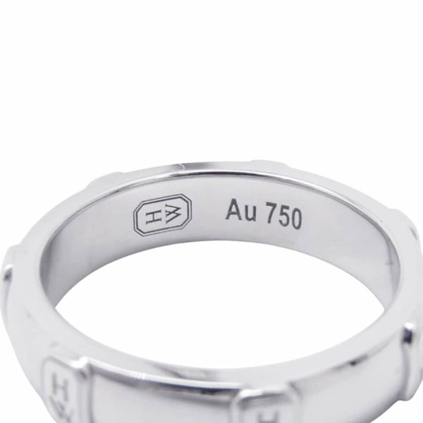 ハリーウィンストン リング HWロゴ バンドリング ダイヤモンド K18WGホワイトゴールド サイズ約12号 指輪