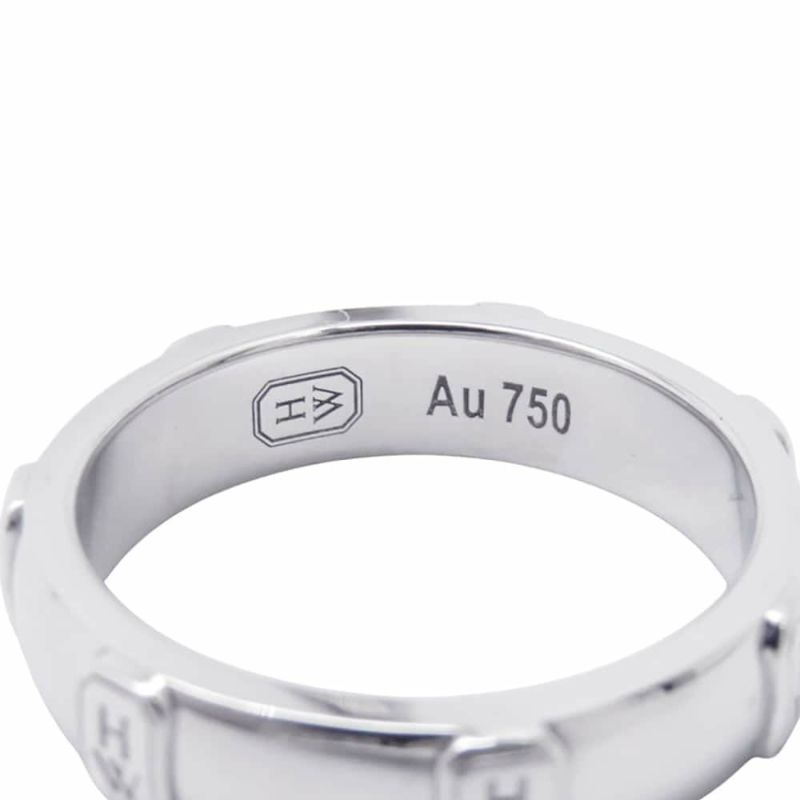 ハリーウィンストン リング HWロゴ バンドリング ダイヤモンド K18WGホワイトゴールド サイズ約12号 指輪