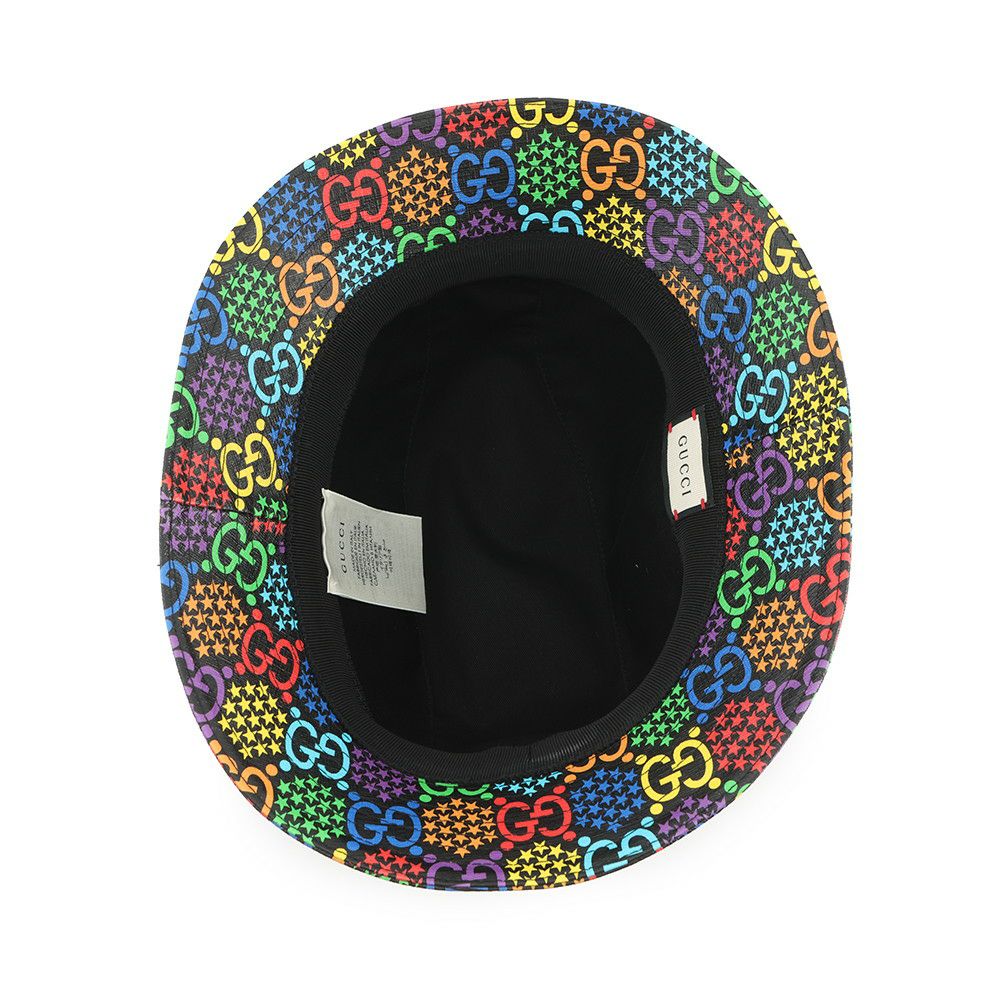 グッチ ハット GGサイケデリック フェドラハット サイズL 604781 GUCCI 帽子 黒