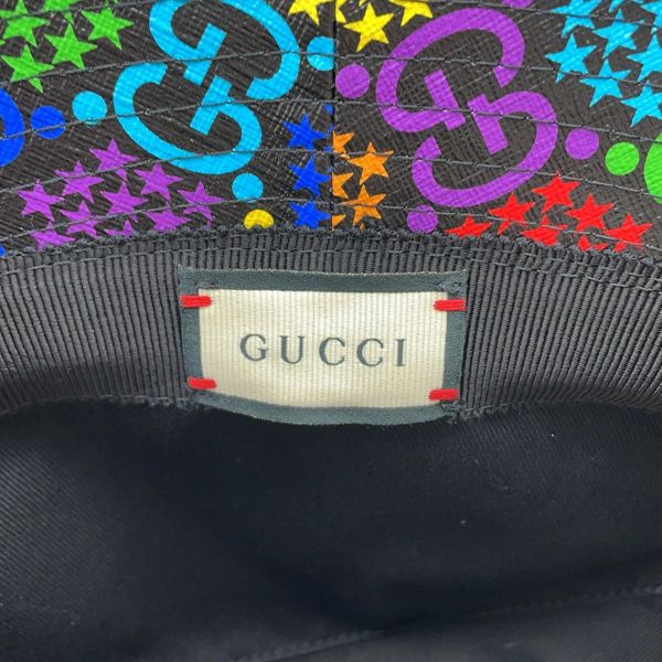 グッチ ハット GGサイケデリック フェドラハット サイズL 604781 GUCCI 帽子 黒