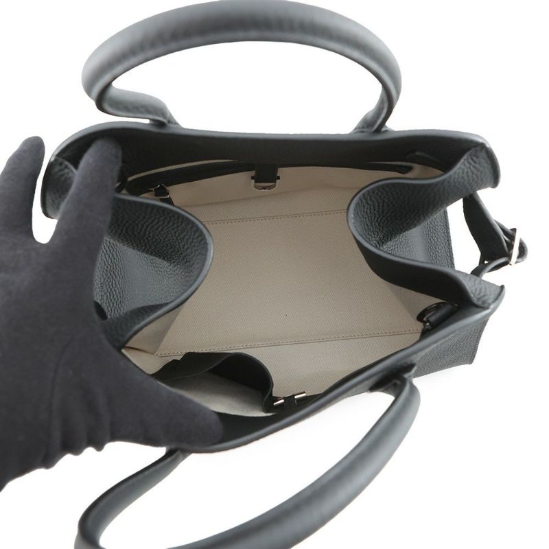 ザ ロウ ハンドバッグ ソフトマルゴー12 レザー W1586 THE ROW 2way 黒