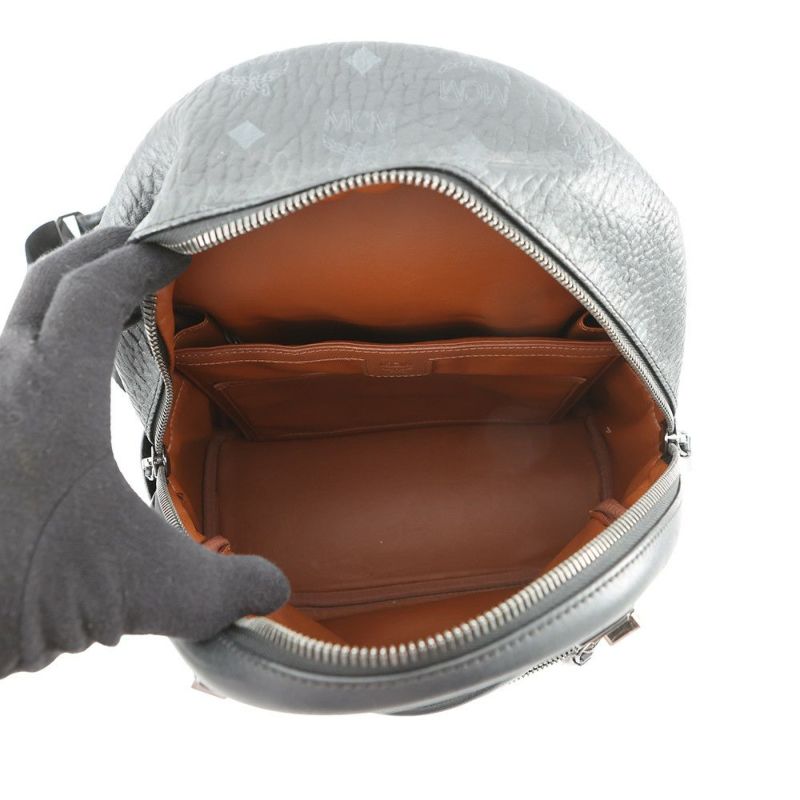 エムシーエム リュックサック オーロラデザイン レザー MMK75VE45BK001 MCM バッグパック バッグ 黒