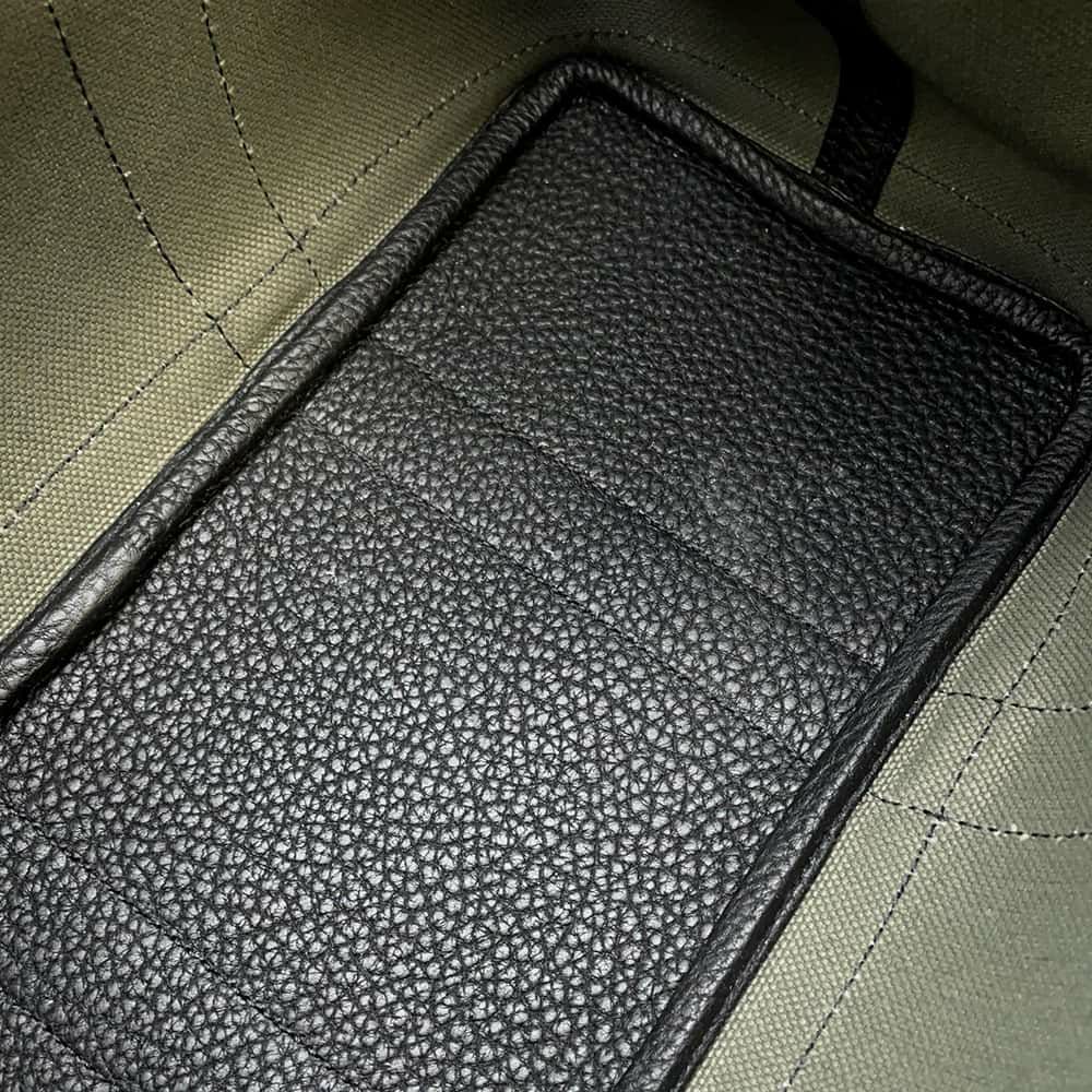 エルメス トートバッグ ガーデンパーティTPM カーキ/ブラック/シルバー金具 トワルミリタリー/ネゴンダ B刻印